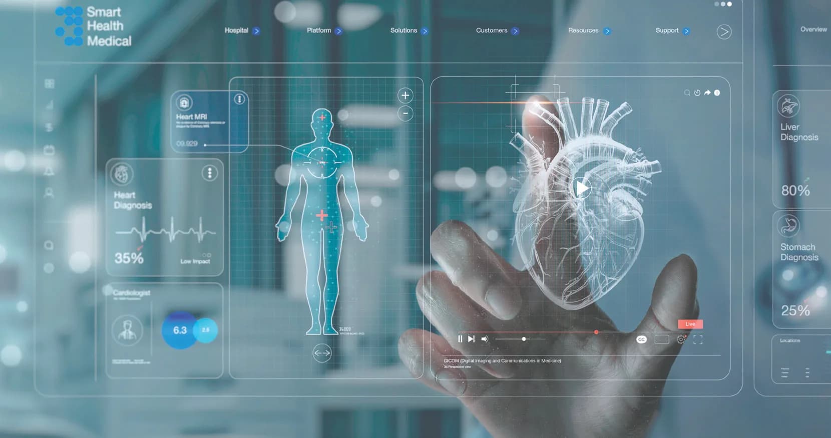 Tableau de bord de santé numérique connecté au système d’information