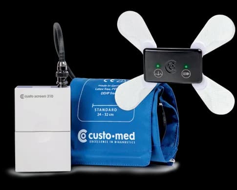 Ensemble Holter ECG et MAPA custo med : enregistreur, brassard et patch