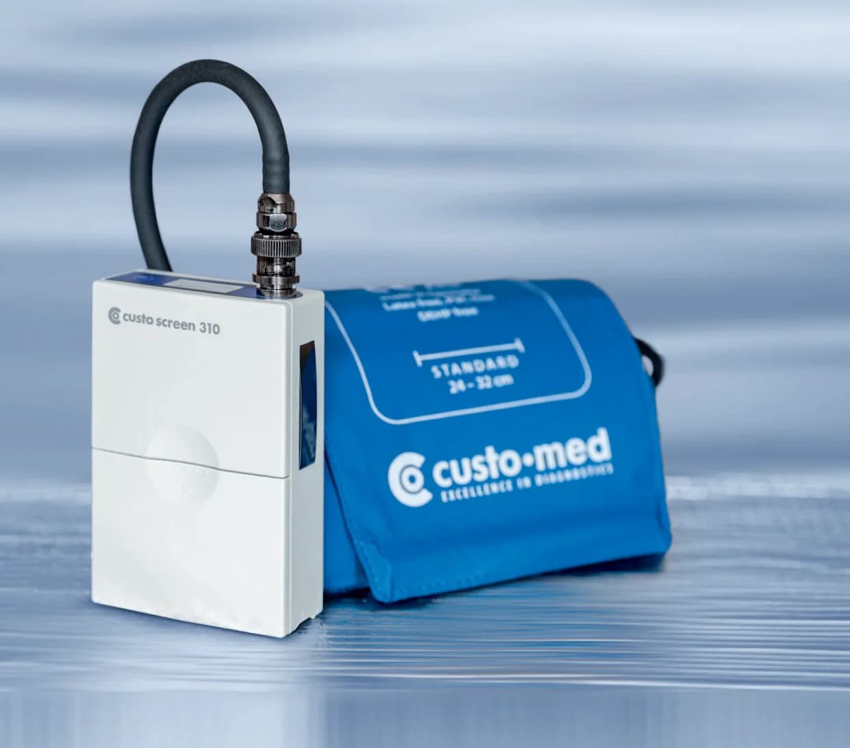 Holter tensionnel custo screen 310 avec son brassard bleu custo med