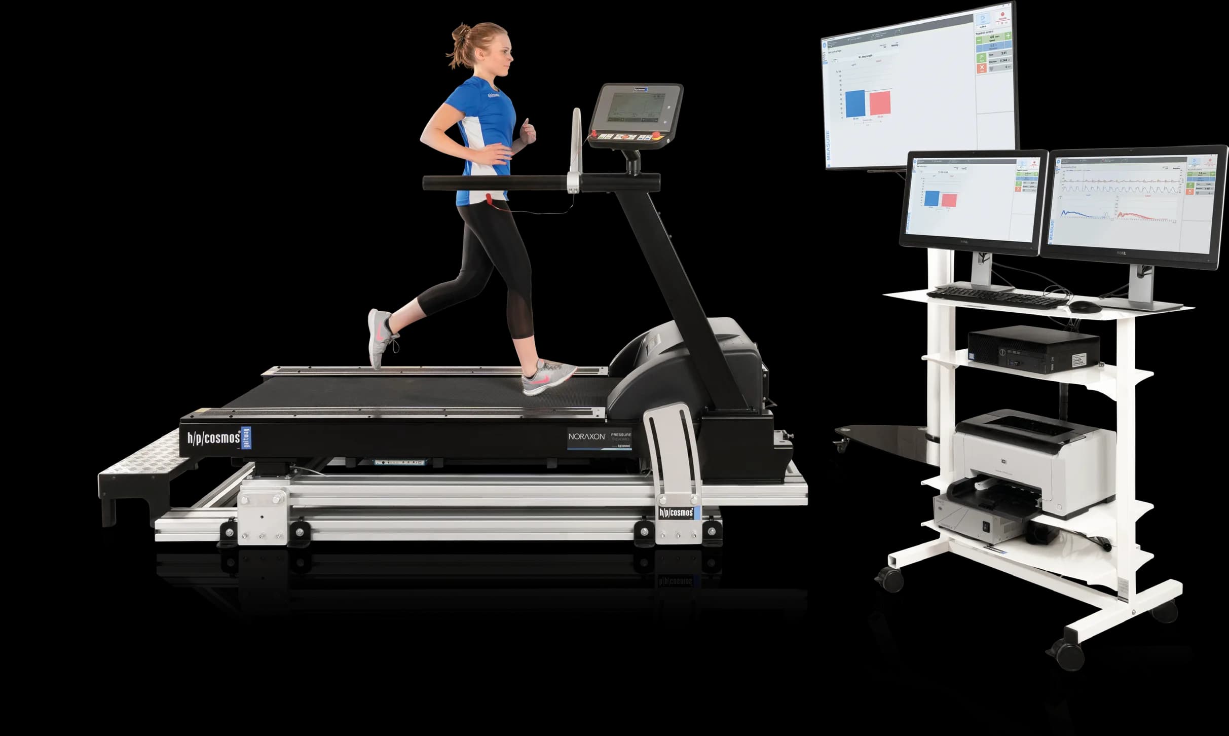 Plateforme de force gaitway® 3d intégrée sous la surface de course