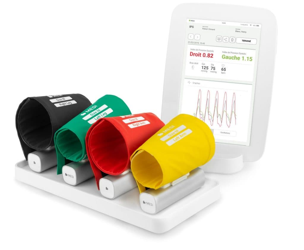 Mesureur MESI mTABLET ABI avec tablette et quatre brassards colorés pour les membres