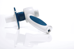 Spiromètre USB smart pft USB : vue principale du dispositif et de ses principaux composants visibles