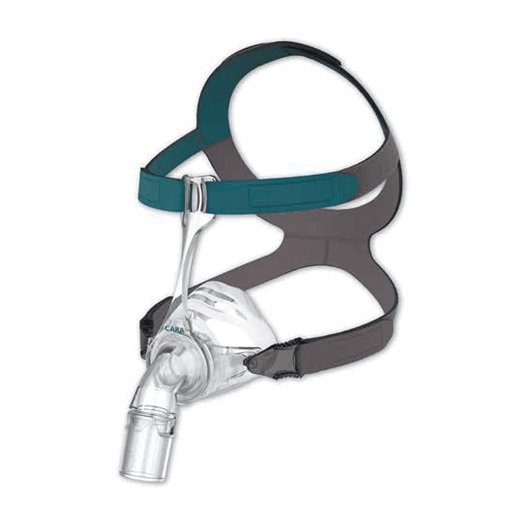 Masque CPAP nasal CARA : vue principale du dispositif et de ses principaux composants visibles