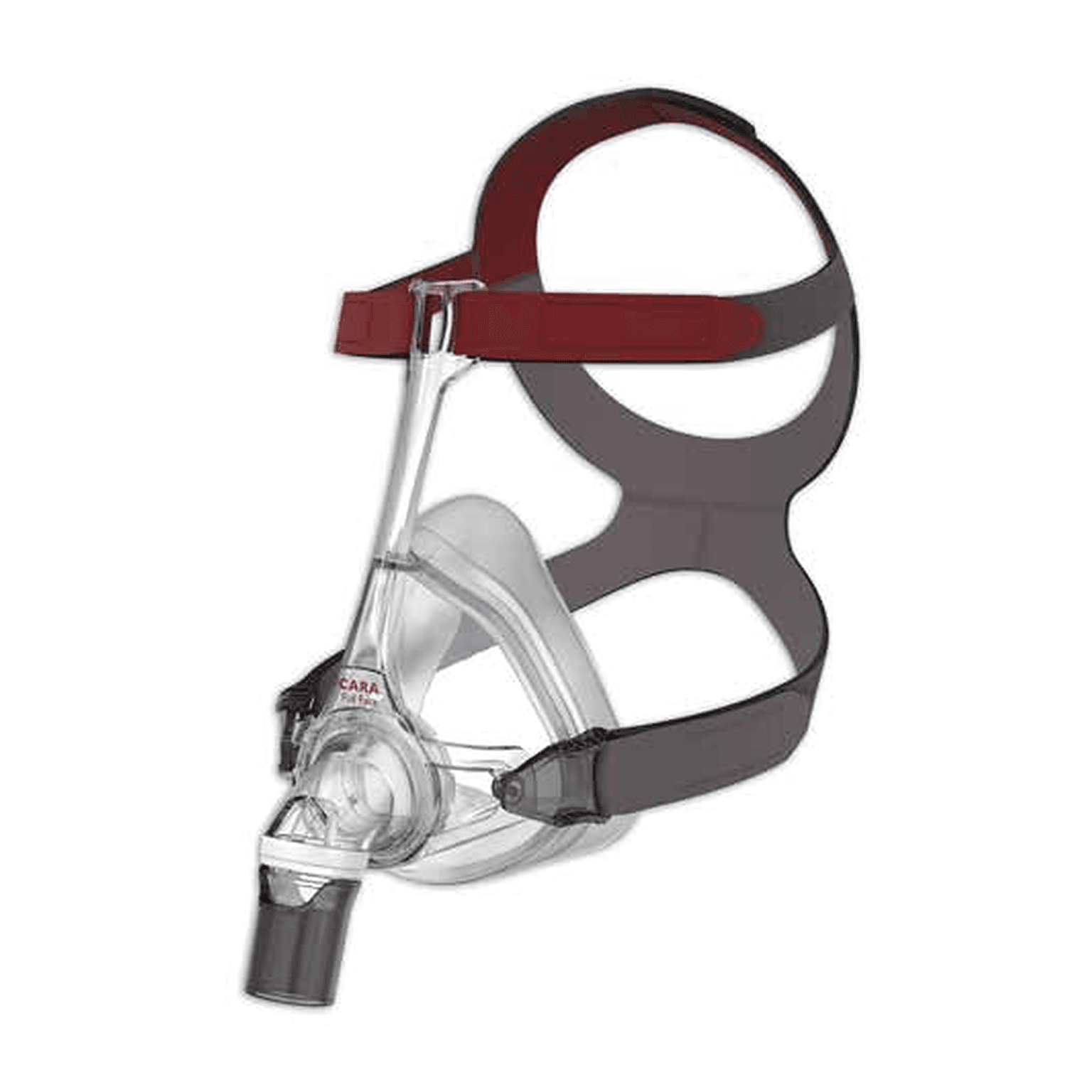 Masque CPAP bucco-nasal CARA Full Face : vue principale du dispositif et de ses principaux composants visibles