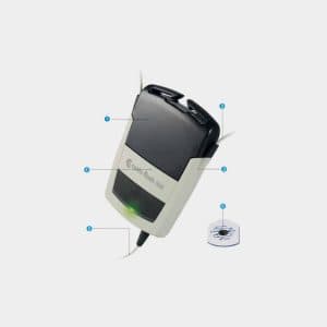 Enregistreur Holter ECG Custo Flash 510 avec repères de ses principales fonctions