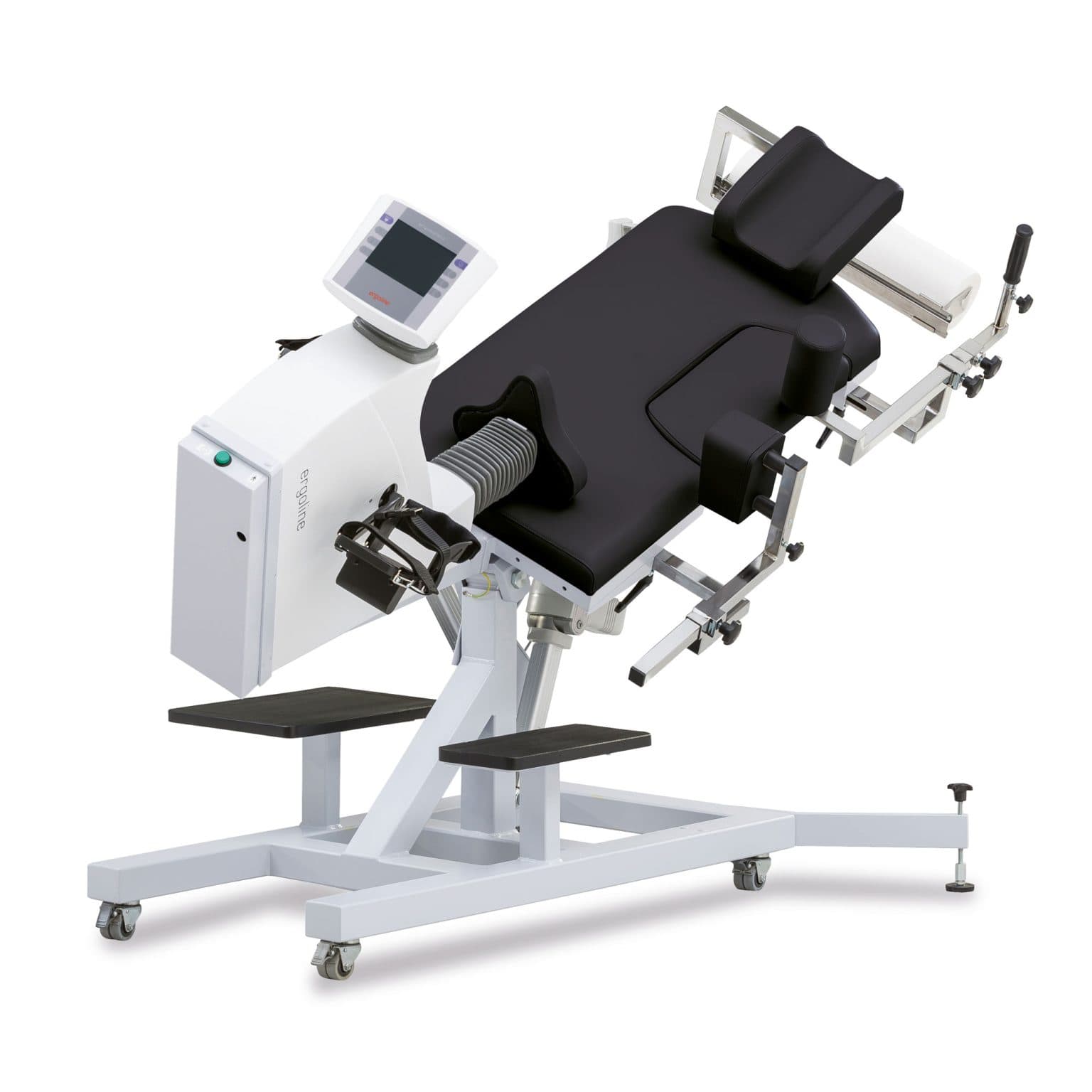 Ergomètre couché inclinable Ergoselect 1200 : vue principale montrant la structure, les appuis et les possibilités de réglage de l’ergomètre