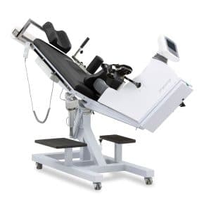 Ergomètre couché inclinable Ergoselect 1200 : inclinaison maximale montrant la structure, les appuis et les possibilités de réglage de l’ergomètre