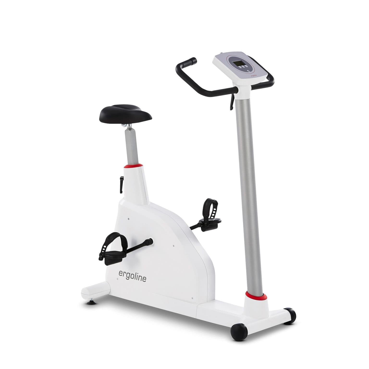 Ergomètre vélo Ergoselect 1 : vue principale montrant la structure, les appuis et les possibilités de réglage de l’ergomètre