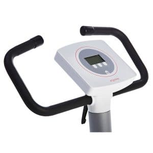 Ergomètre vélo Ergoselect 1 : vue trois quarts montrant la structure, les appuis et les possibilités de réglage de l’ergomètre