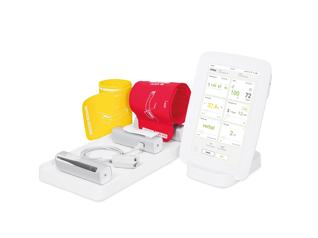 Système MESI mTABLET Vitals avec tablette, brassards et modules de mesure des constantes vitales