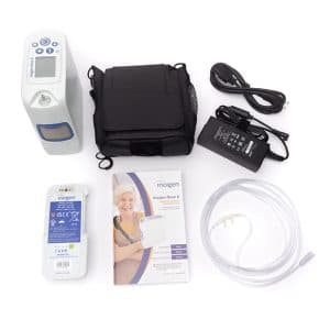 Concentrateur d'oxygène portable Inogen Rove 6 : concentrateur portable avec batterie, sac, chargeur, tubulure et documentation