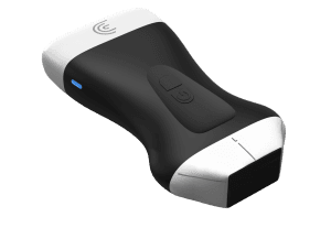 Échographe portable sans fil Clarius PAL HD3 : vue rapprochée de la sonde d’échographie portable sans fil