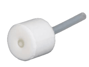 Spiromètre smart pft USB avec rhinomanométrie : gros plan sur l’embout et le filtre du système de rhinomanométrie
