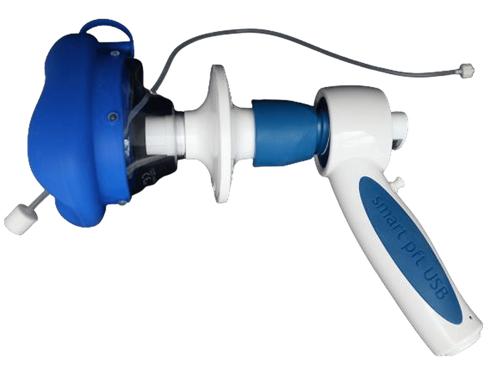 Spiromètre smart pft USB avec rhinomanométrie : rhinomanomètre avec masque facial, poignée et connexions de mesure