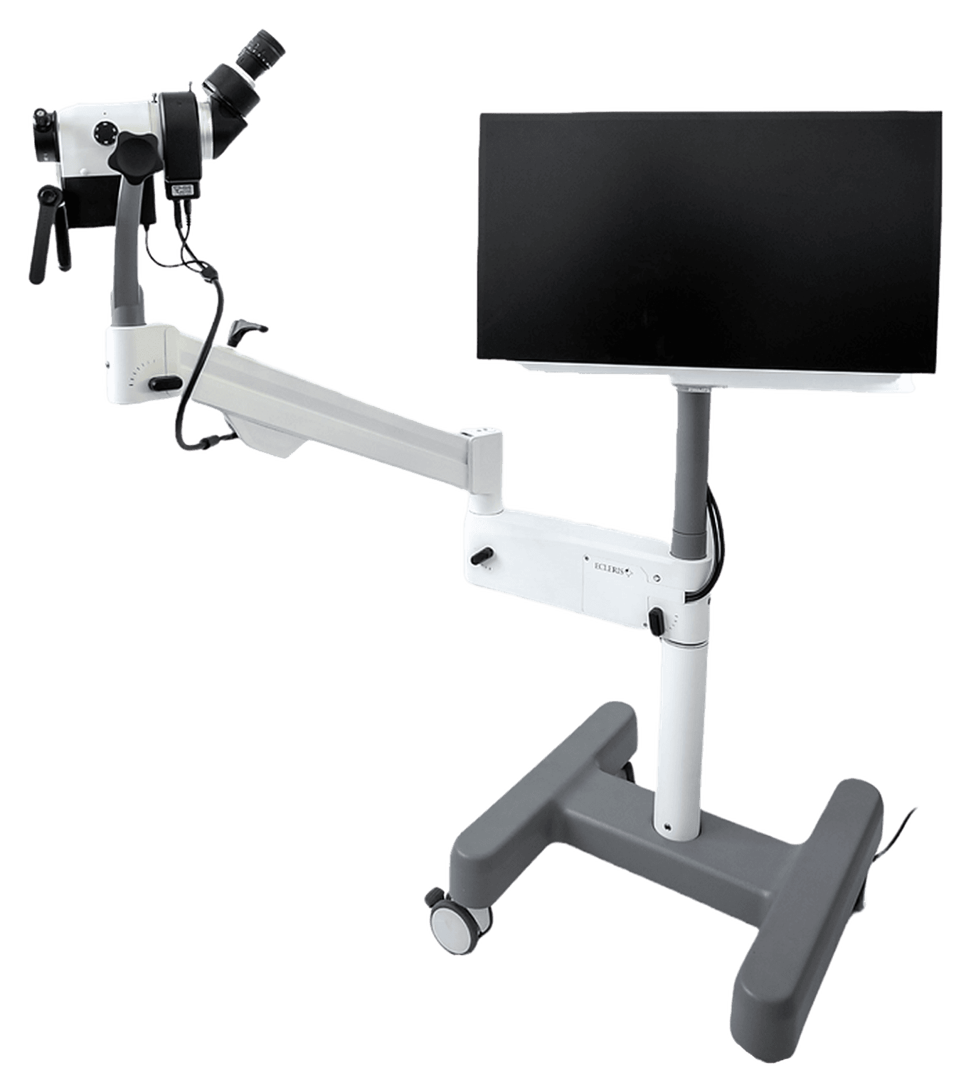 Colposcope Ecleris C-200 : colposcope sur pied mobile avec optique, bras articulé et moniteur vidéo