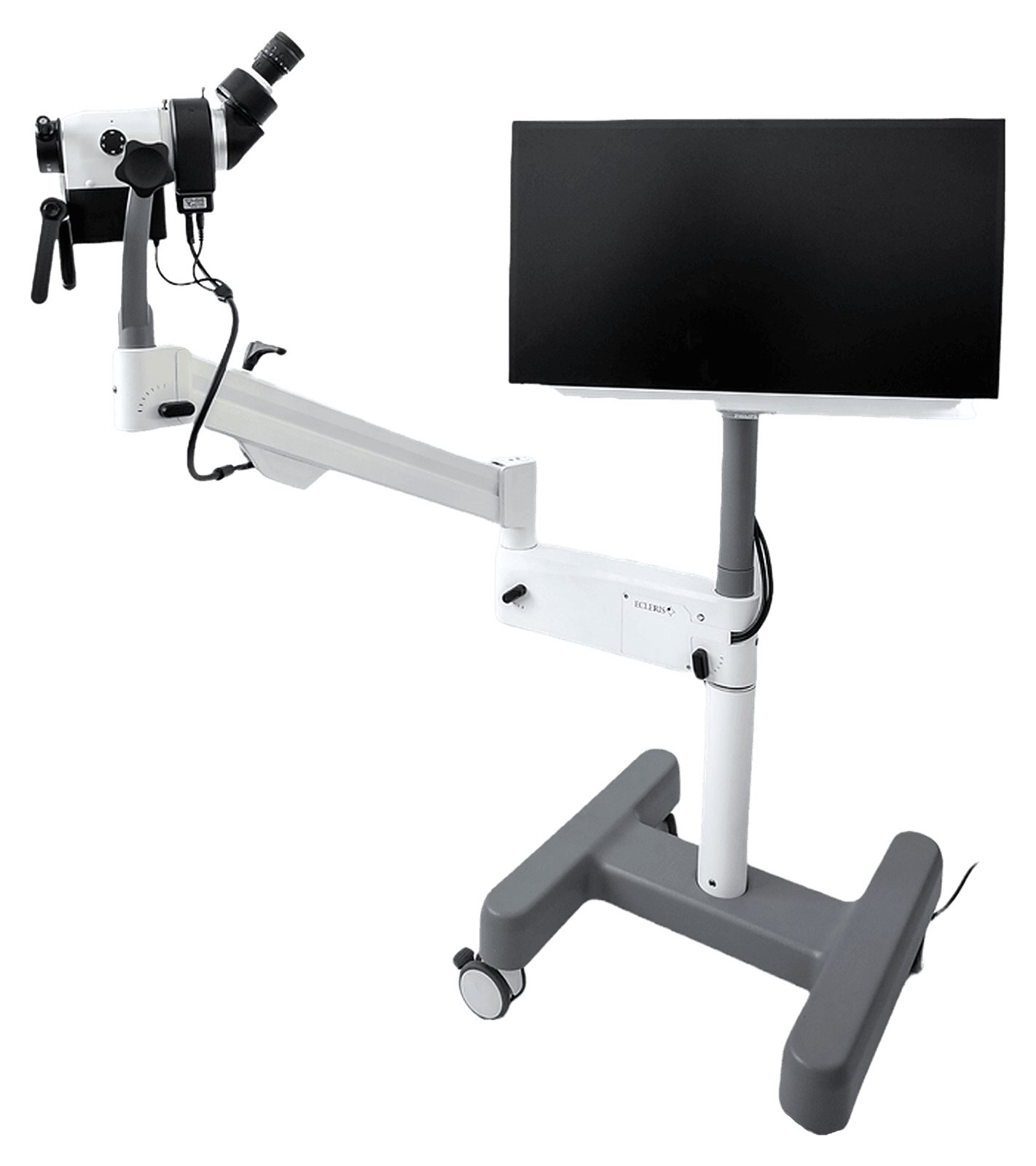 Colposcope Ecleris C-200 : colposcope sur pied mobile avec optique, bras articulé et moniteur vidéo