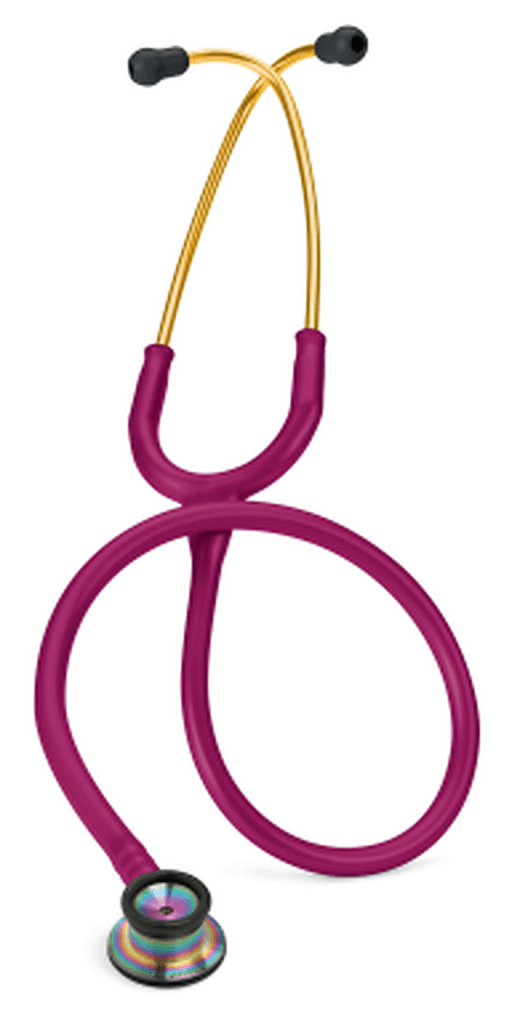 Stéthoscope Littmann Classic II Nouveau-né : vue de face avec tubulure et finition de pavillon correspondant à cette variante
