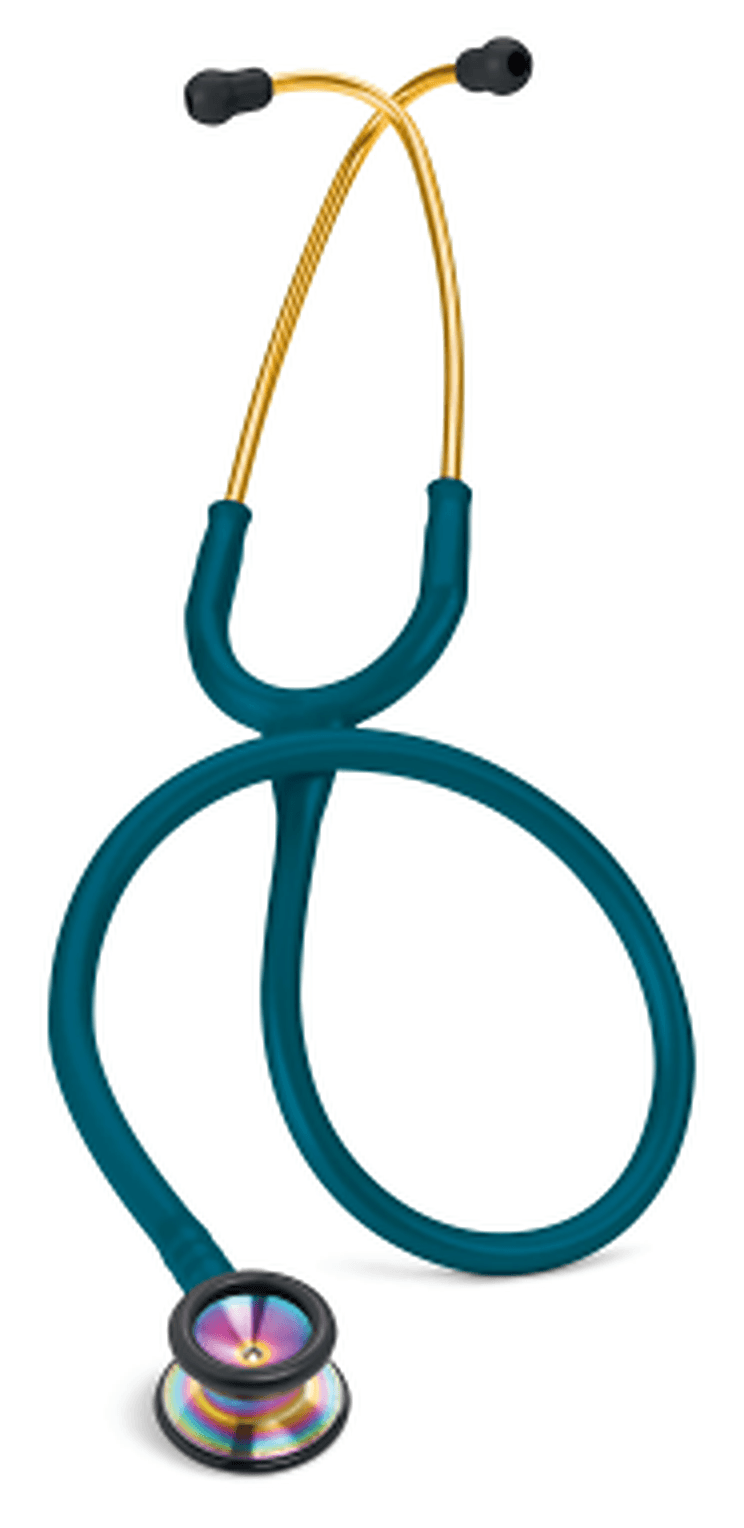 Stéthoscope Littmann Classic II Pédiatrique : vue de face avec tubulure et finition de pavillon correspondant à cette variante
