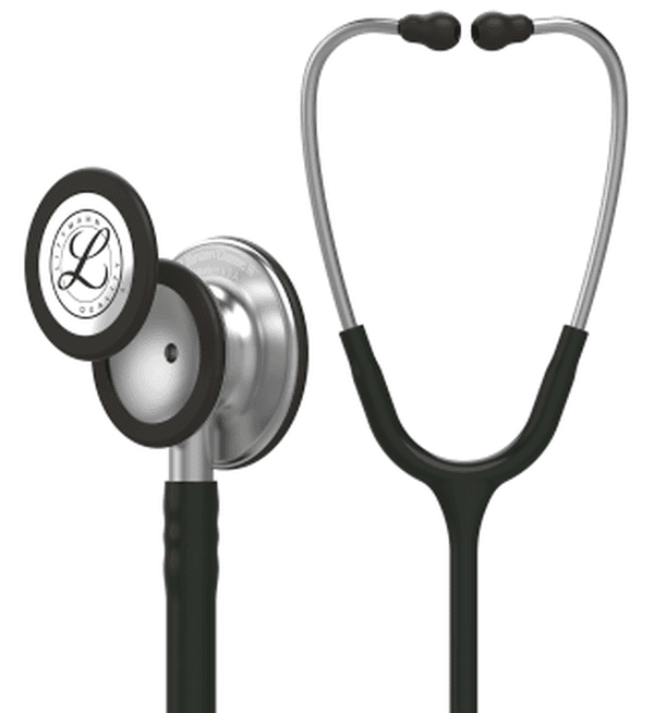 Stéthoscope Littmann Classic III : vue de face avec tubulure et finition de pavillon correspondant à cette variante