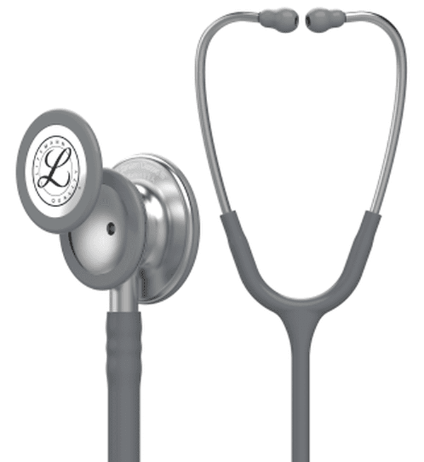 Stéthoscope Littmann Classic III : vue de face avec tubulure et finition de pavillon correspondant à cette variante