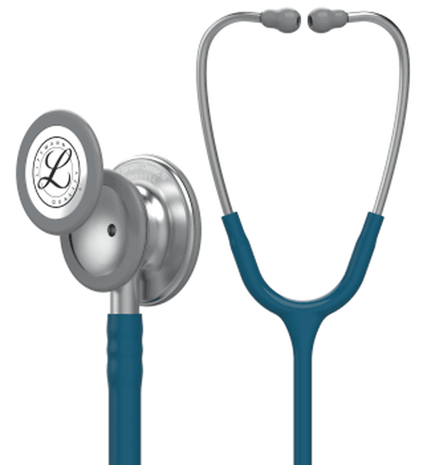 Stéthoscope Littmann Classic III : vue de face avec tubulure et finition de pavillon correspondant à cette variante