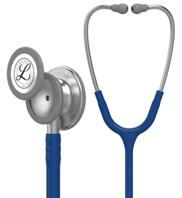 Stéthoscope Littmann Classic III : vue de face avec tubulure et finition de pavillon correspondant à cette variante