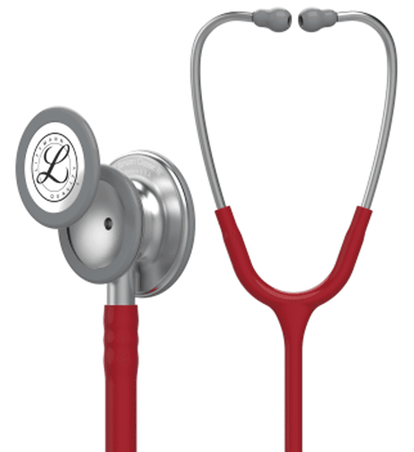 Stéthoscope Littmann Classic III : vue de face avec tubulure et finition de pavillon correspondant à cette variante