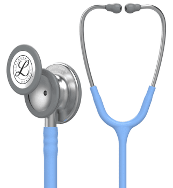 Stéthoscope Littmann Classic III : vue de face avec tubulure et finition de pavillon correspondant à cette variante