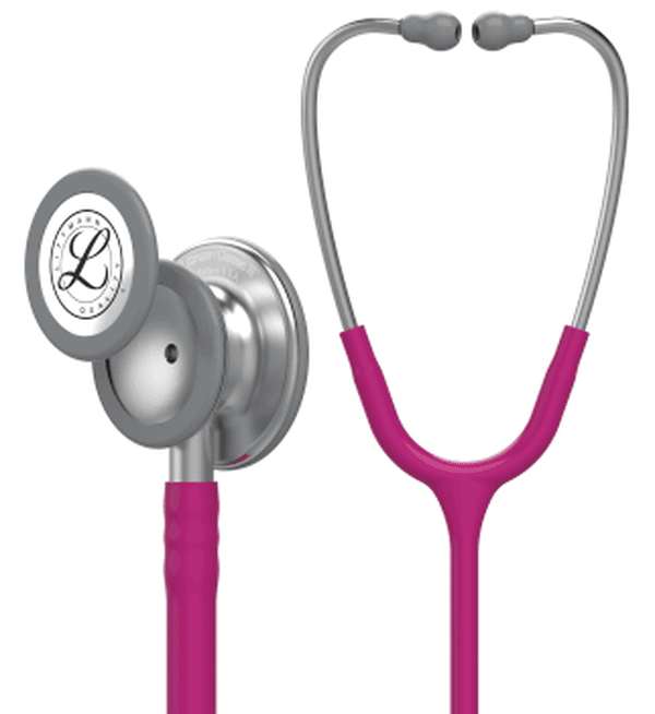 Stéthoscope Littmann Classic III : vue de face avec tubulure et finition de pavillon correspondant à cette variante