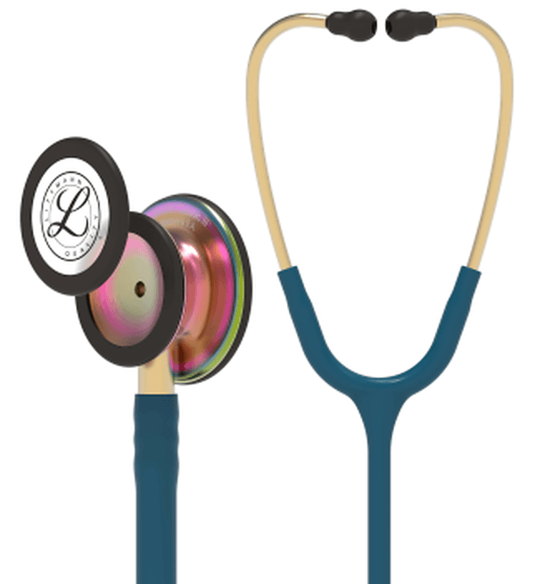 Stéthoscope Littmann Classic III : vue de face avec tubulure et finition de pavillon correspondant à cette variante