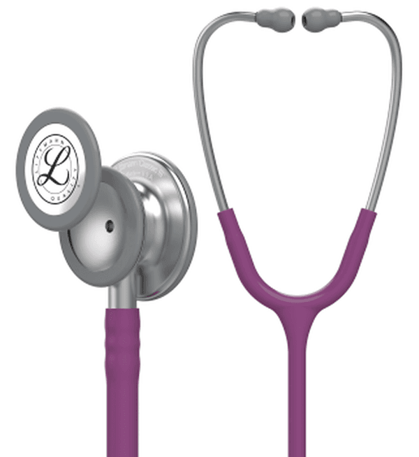 Stéthoscope Littmann Classic III : vue de face avec tubulure et finition de pavillon correspondant à cette variante