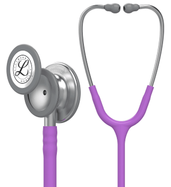 Stéthoscope Littmann Classic III : vue de face avec tubulure et finition de pavillon correspondant à cette variante