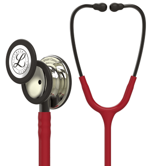 Stéthoscope Littmann Classic III : vue de face avec tubulure et finition de pavillon correspondant à cette variante