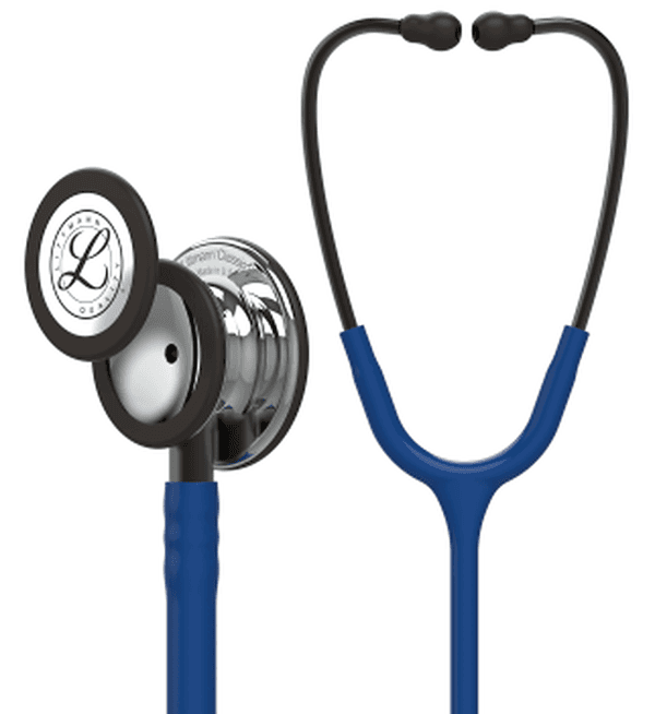 Stéthoscope Littmann Classic III : vue de face avec tubulure et finition de pavillon correspondant à cette variante