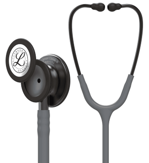 Stéthoscope Littmann Classic III : vue de face avec tubulure et finition de pavillon correspondant à cette variante