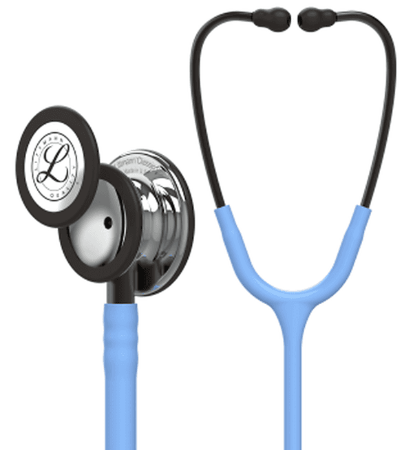 Stéthoscope Littmann Classic III : vue de face avec tubulure et finition de pavillon correspondant à cette variante