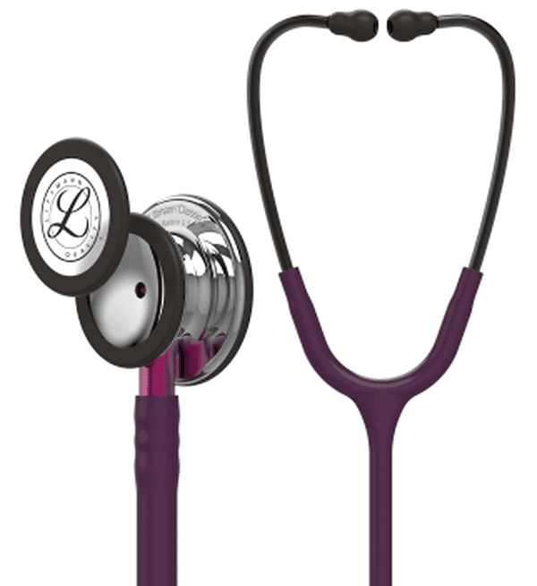 Stéthoscope Littmann Classic III : vue de face avec tubulure et finition de pavillon correspondant à cette variante