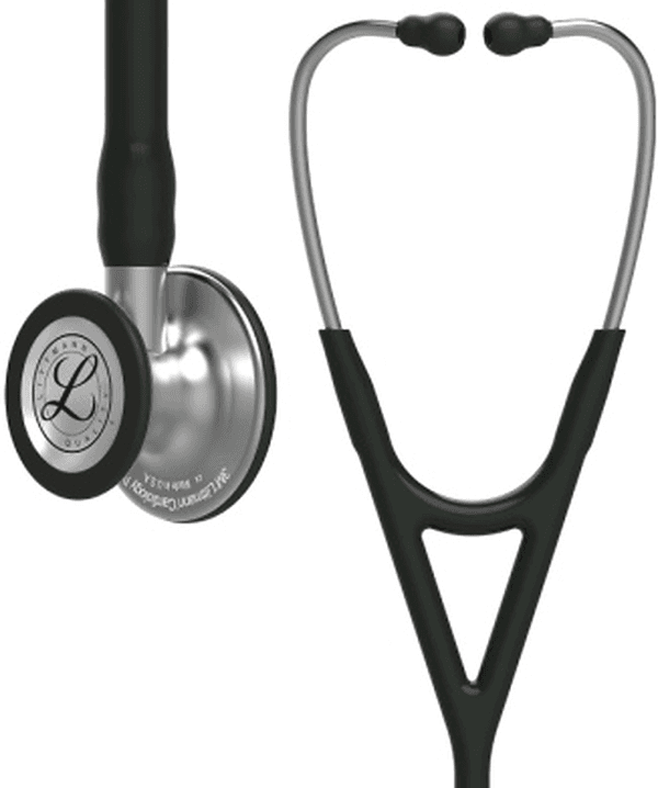 Stéthoscope Littmann Cardiology IV : vue de face avec tubulure et finition de pavillon correspondant à cette variante