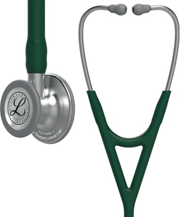 Stéthoscope Littmann Cardiology IV : vue de face avec tubulure et finition de pavillon correspondant à cette variante