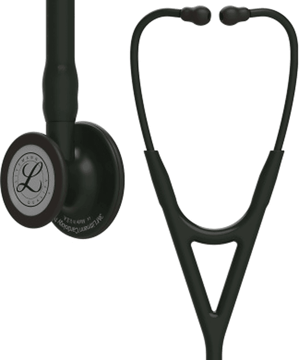 Stéthoscope Littmann Cardiology IV : vue de face avec tubulure et finition de pavillon correspondant à cette variante