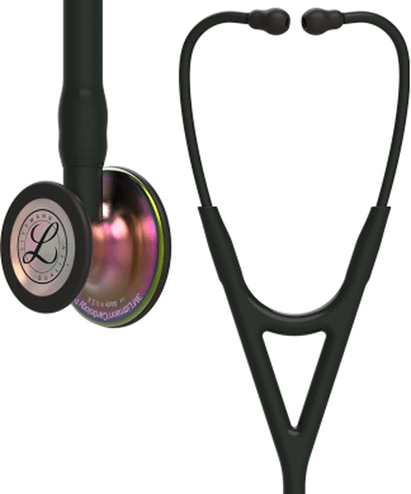 Stéthoscope Littmann Cardiology IV : vue de face avec tubulure et finition de pavillon correspondant à cette variante
