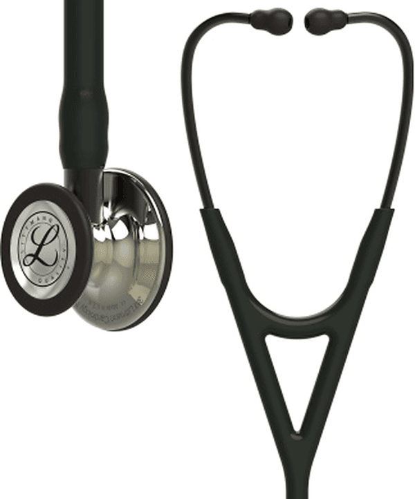 Stéthoscope Littmann Cardiology IV : vue de face avec tubulure et finition de pavillon correspondant à cette variante