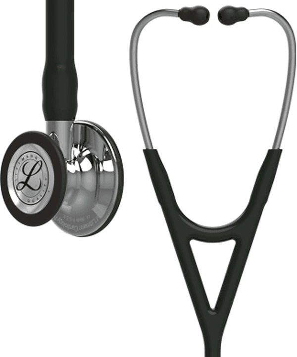 Stéthoscope Littmann Cardiology IV : vue de face avec tubulure et finition de pavillon correspondant à cette variante