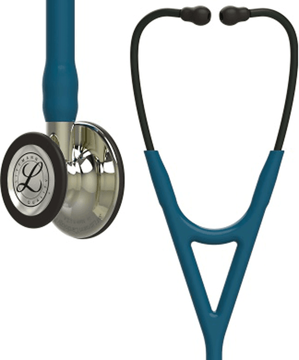 Stéthoscope Littmann Cardiology IV : vue de face avec tubulure et finition de pavillon correspondant à cette variante