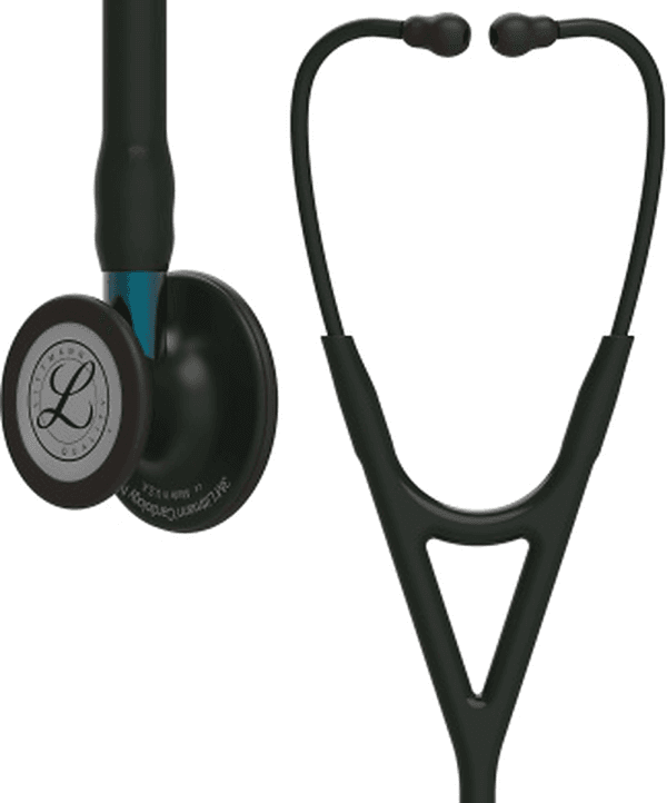 Stéthoscope Littmann Cardiology IV : vue de face avec tubulure et finition de pavillon correspondant à cette variante