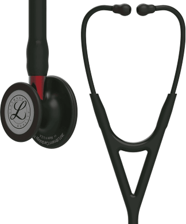 Stéthoscope Littmann Cardiology IV : vue de face avec tubulure et finition de pavillon correspondant à cette variante
