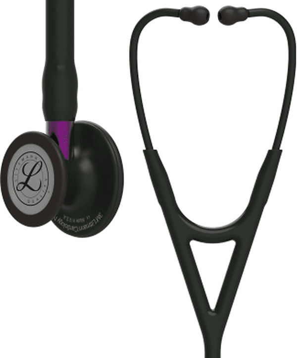 Stéthoscope Littmann Cardiology IV : vue de face avec tubulure et finition de pavillon correspondant à cette variante