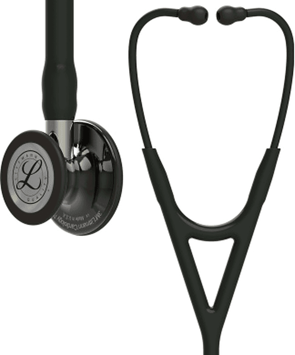 Stéthoscope Littmann Cardiology IV : vue de face avec tubulure et finition de pavillon correspondant à cette variante