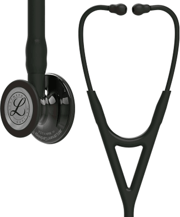 Stéthoscope Littmann Cardiology IV : vue de face avec tubulure et finition de pavillon correspondant à cette variante