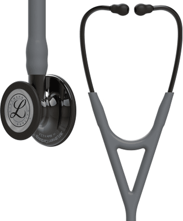 Stéthoscope Littmann Cardiology IV : vue de face avec tubulure et finition de pavillon correspondant à cette variante